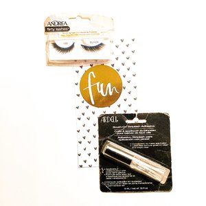 ANDREA flirty eyelashes - black lashes w/ blue sparkle liner - ARDELL Adhesive